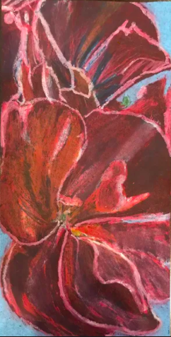 MelanieMitera's tweet photo. My summer school students pulled off these incredible oil pastel drawings inspired by Georgia O'Keefe. We are remote learning so this assignment was completed without the normal classroom feedback and with only a small box of oil pastels. Great work! #Proud2bMPS @m_south_hs https://t.co/FKsJMMcyXV