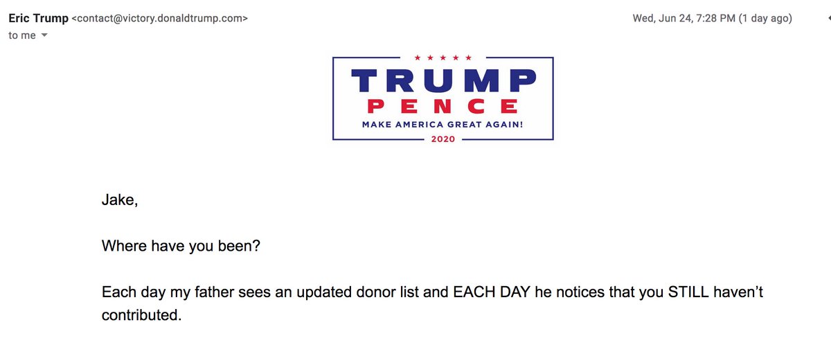 they come from everyone too. Don Jr, Eric.