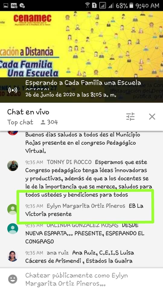 Escuela Bolivariana La Victoria Activa y presente en el II Congreso Pedagógico Virtual Nacional 🙋👍👩‍💻👩‍🏫 #CadaFamiliaUnaEscuela <a href="/COORDpdeJUNIN/">@defensoriaeducativa</a> <a href="/clifpdjunin2018/">@clifpdjunin2018</a> <a href="/maduro_en/">Nicolás Maduro</a> <a href="/supervisionZET1/">SupervisionZET</a> @MPPEDUCACION <a href="/cenamec_centros/">Coordinación Nacional de los Centros</a> <a href="/charlychaves/">Charly Rojas Chaves</a> <a href="/Aristobulo_Psuv/">AristobuloPsuv</a>
