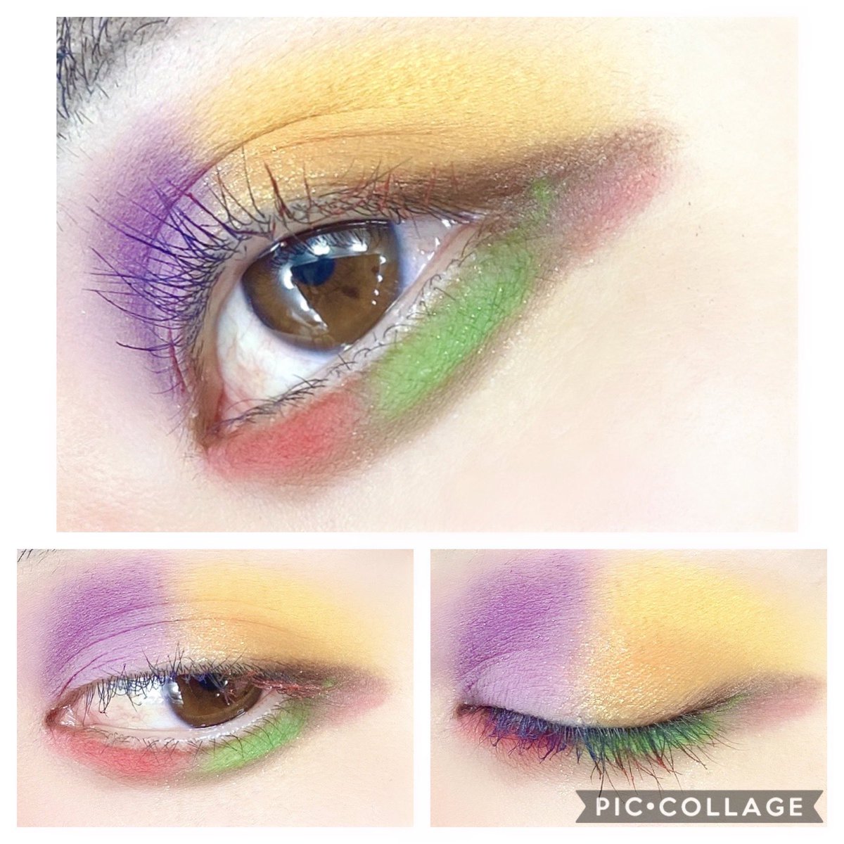 しいなあき Ar Twitter 赤い肘掛椅子の裸婦 パブロ ピカソ 色がくっきり分かれている為 グラデーション無しでハッキリと色を区別した 色の配置がとても難しいので上瞼と下瞼で色の配色をそれぞれ分けた 睫毛も中央側にzeeseaの青グレイ 外側にサビ赤を