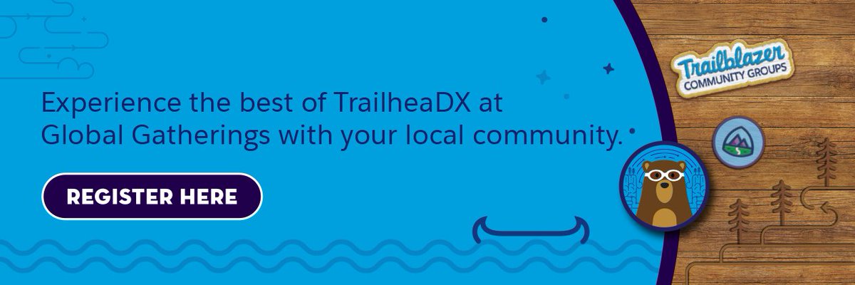 Your #TrailblazerCommunity Group Leaders are excited to bring you all together to talk about highlights from #TDX20! 💕

Join one of 150+ Global Gatherings to see cool demos, network, and give back with local Trailblazers. trailheadx.com/community #TrailblazingTogether