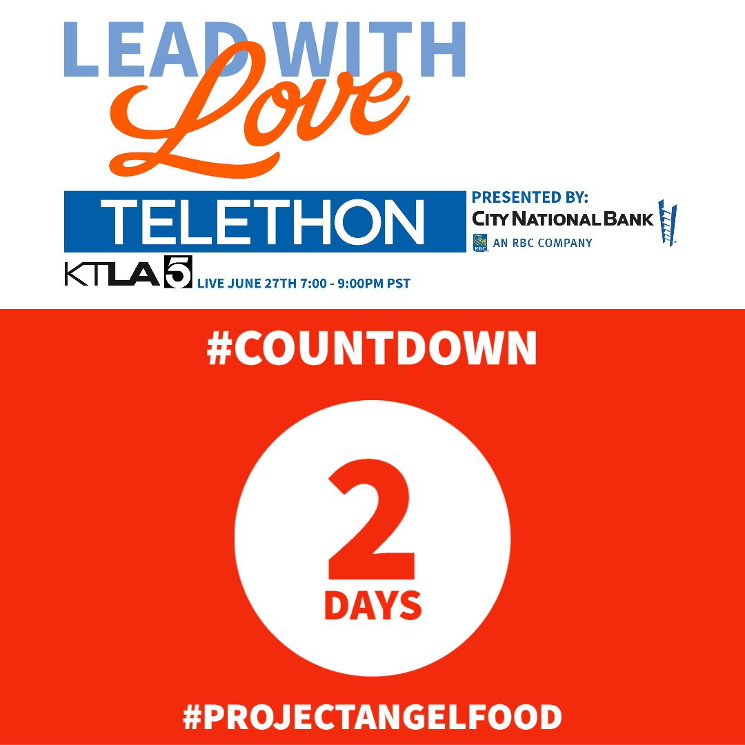 ProjAngelFood's tweet photo. Project Angel Food is proud to announce our first-ever telethon #LEADWITHLOVE airing @ktla5news on June 27 at 7pm and presented by @citynationalbank.
#projectangelfood #losangeles #ktla #foodislove #foodismedicine #generosityfeeds https://t.co/FGoQkL56PC