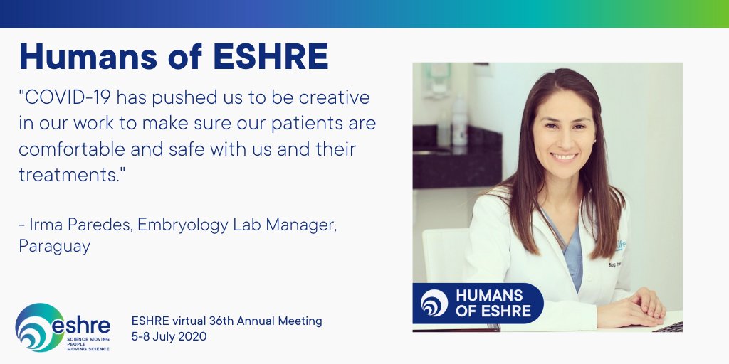ESHRE's tweet photo. What does it mean to be a reproductive health professional in times of COVID-19? Irma tells her story as part of #HumansOfESHRE. Find out about her experiences right here ๐ https://t.co/rkL7hEKPDg #ESHRE2020 #ESHREvirtual #SafeLearningWithESHRE #SafeWithESHRE https://t.co/ukY2Vy6Apl