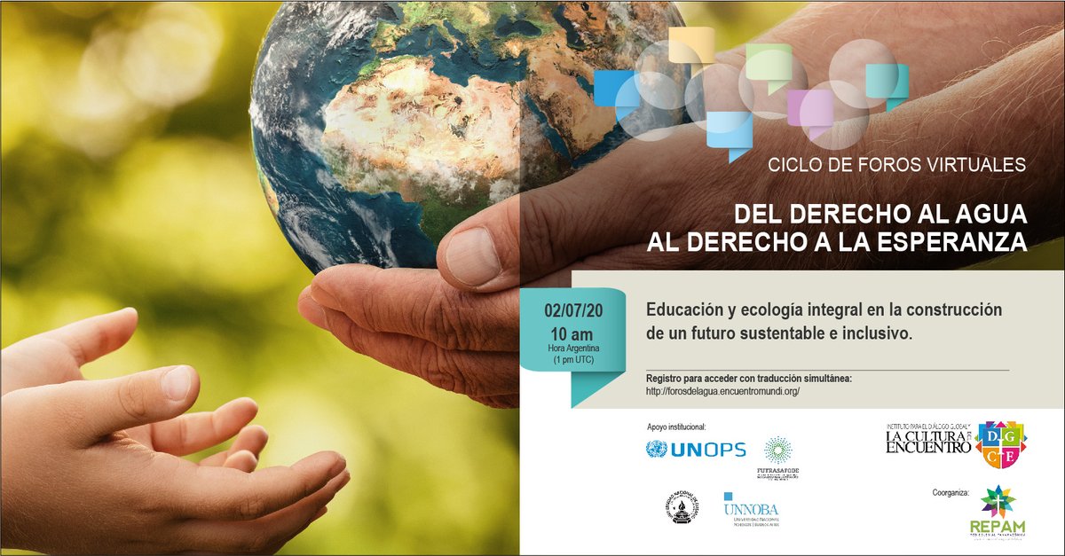 Gracias <a href="/unnoba_noticias/">UNNOBA Noticias</a> por acompañarnos en el próximo foro virtual. Un espacio para dialogar sobre el valor de la #educación para un futuro sustentable e inclusivo.🌎 Podrán conocer a los oradores y registrarse gratuitamente en forosdelagua.encuentromundi.org