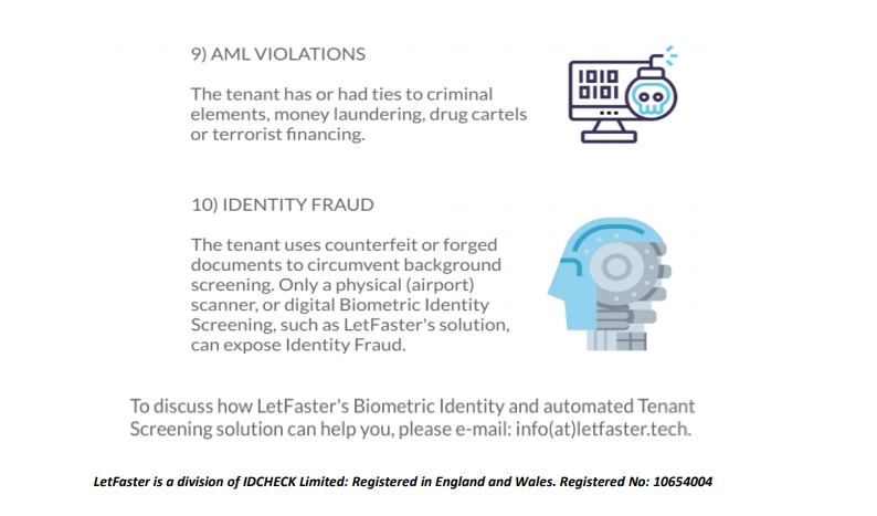 Top 10 Tenant Screening Risks

#Lettings #IdentityFraud #BiometricScreening