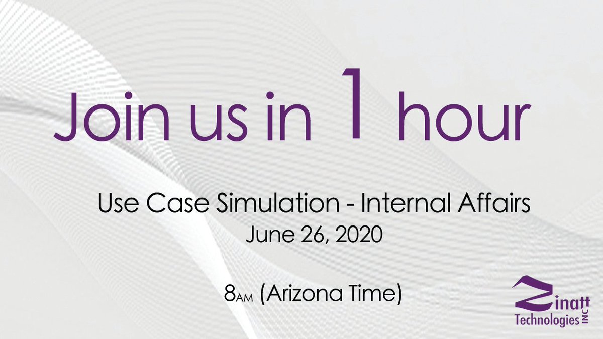 Join us in 1 hour for our monthly Webinar. How to use Qtis to perform an internal investigation.
#zinatttechnologies #qtis #investigationmanagement #internalaffairs #innovativesoftware