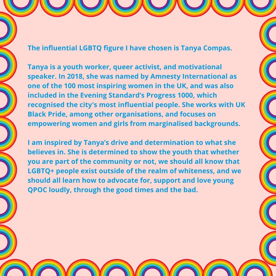 smallgreensh00t's tweet photo. Youth Worker. Content Creator. Activist. Queer.
Our Shoots have chosen Tanya Compas and what her impact means today.
#PressPlayforPride #QueerEffects @TanyaCompas #tanyacompas #LGBTWeek2020 #LGBTQWeek #Pride #PrideMonth #PrideUK #translivesmatter #blacklivesmatter #QueerPride https://t.co/YNW934k4Hc