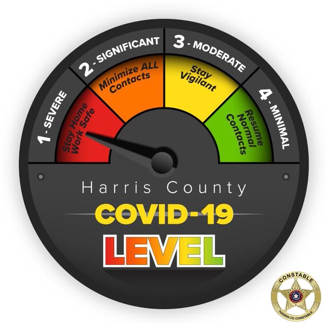 ALERT: Harris County is now at Level 1 (red): Severe and uncontrolled transmission of COVID-19. Residents are urged to stay home and minimize contacts. #COVID19 #Coronavirus

Additional guidance at ReadyHarris.org

Follow us at Facebook.com/precinct4