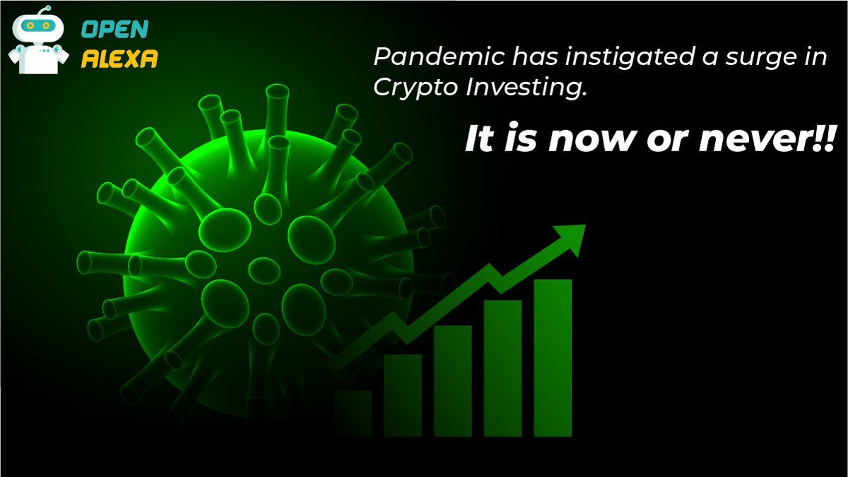 OpenAlexa's tweet photo. During the lockdown, #cryptoworld has seen an unusual spike and for good.
More people are trusting the #cryptoinvesting market now than before.
So, what are you waiting for?
Start your journey with #OpenAlexa and see what the fuss is all about!
#Smart #Networking #Platform https://t.co/rKASJKAiHS