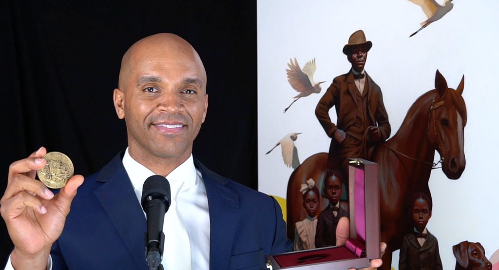 KadirNelson's tweet photo. BREAKING: WATCH @kadirnelson ‘s official CSK and Caldecott Medal acceptance speeches for the most distinguished picture bookTHE UNDEFEATED this Sunday, June 28th, 2020 (CSK @ 9am &amp; Caldecott @ 7pm CT) on the @americanlibraryassociation YouTube channel @ https://t.co/PfSYT8Zqvs https://t.co/II7O0Ipbv7