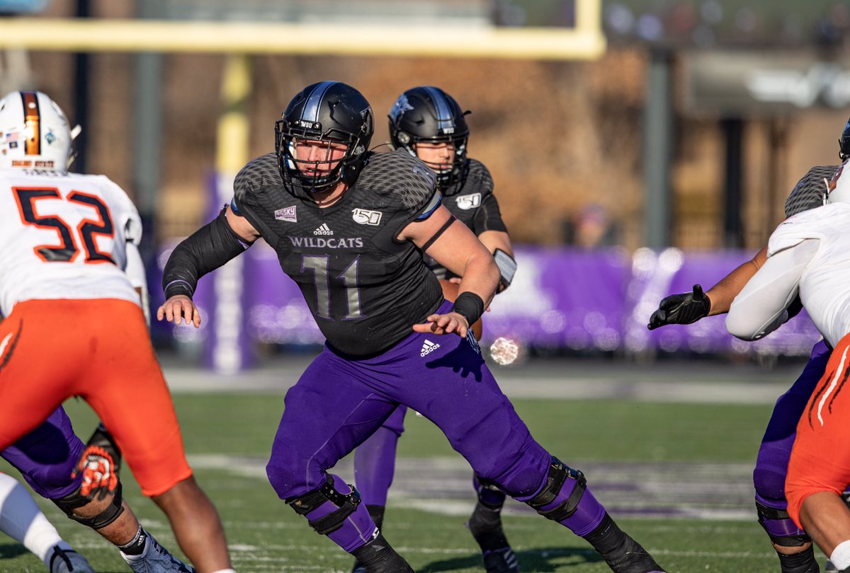 weberstatefb's tweet photo. 7️⃣1️⃣ days to Wildcat football! 

#71 Ben Bos is back for his senior season at center and is a two-time All-#BigSkyFB selection! 

#PurpleReign @bennb1097 https://t.co/4suDkpdIAW