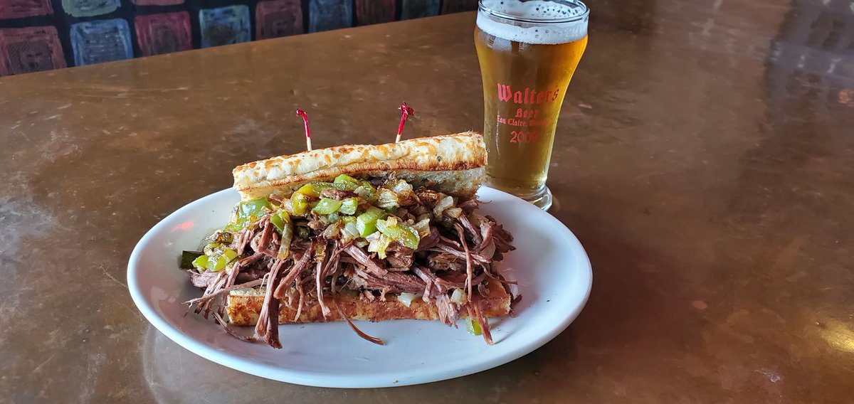 NEW Sandwich alert!

If you like our French Dip, you will LOVE our NEW Northwoods Beef Philly! Slow cooked tender shredded beef, swiss cheese, grilled onions and green peppers piled high and served on our cheese encrusted french bread.