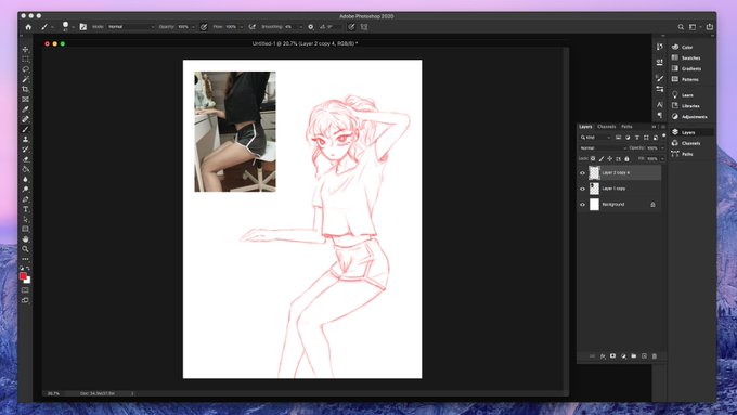 here's a #wip of me drawing myself in my diy croptop ???? 