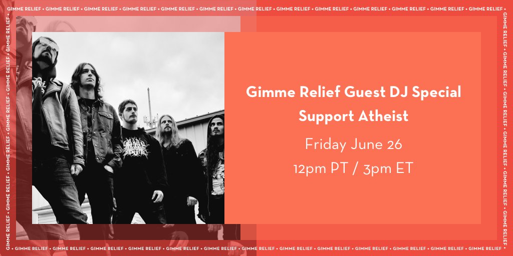 gimmeradio's tweet photo. TODAY at 3pm ET. It’s @AtheistBands/@Kellyfknshaefer’s Guest DJ Special! Check out their classics #PieceofTime, #UnquestionablePresence and #Elements from the 90’s. Hit that #TipTheDJ button to support them while they’re off the road and tune in HERE: https://t.co/6aKOsMo53b https://t.co/z5BvavWDbU