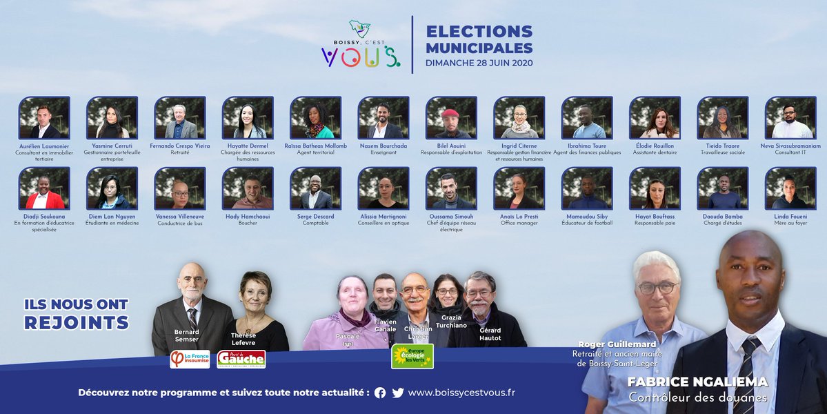 boissycestvous's tweet photo. 💪 Tous unis pour faire gagner Boissy c’est Vous !

🗳 Ce dimanche se tiendra le 2nd tour des élections municipales. Nous comptons sur vous  ! 
🤝 Ensemble, votons pour une liste qui incarne un véritable changement. #Boissycestvous

#Municipales2020 #Municipales28juin #Boissy https://t.co/O1g91t9Ijt