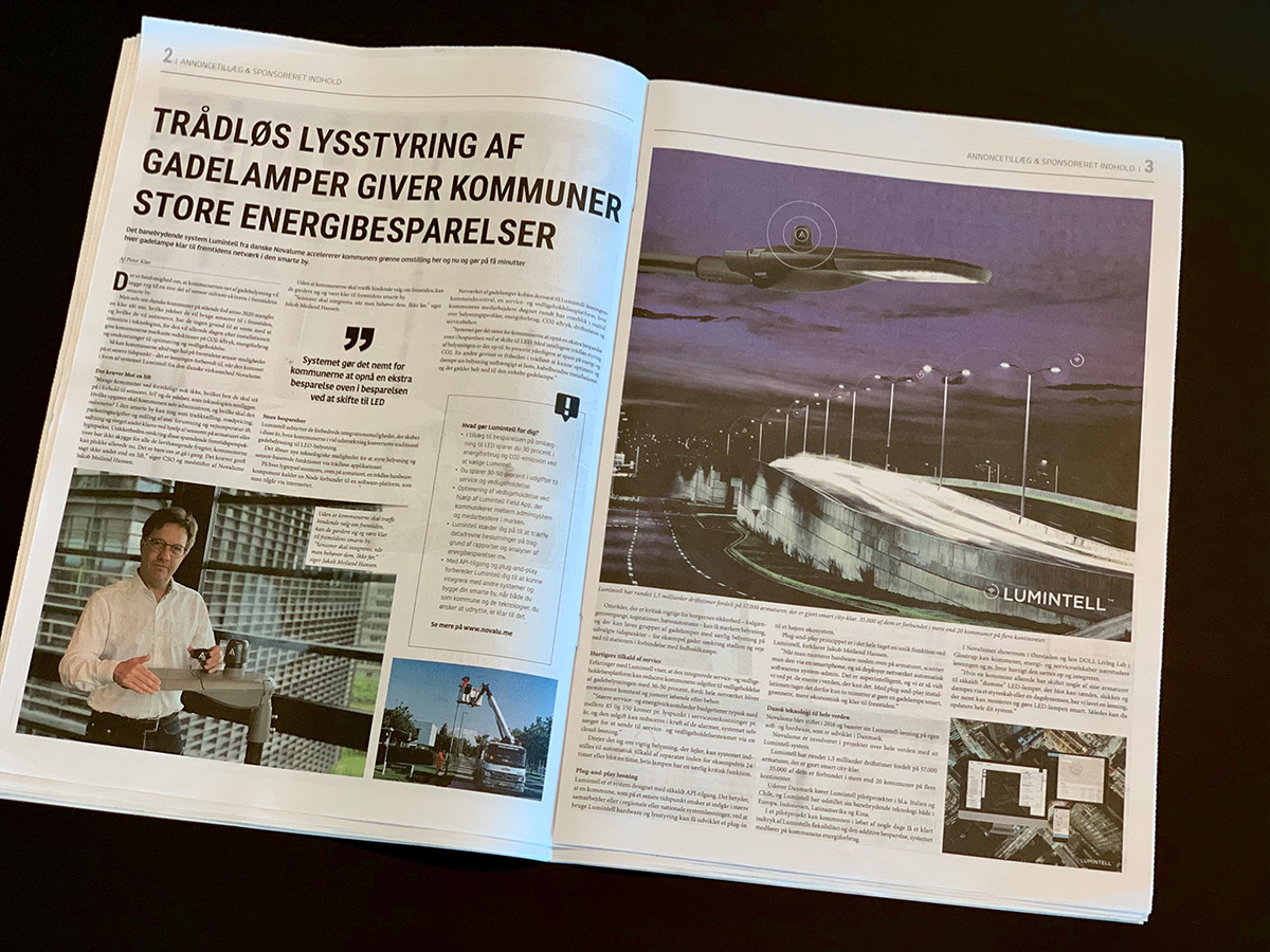 NOVALUME_dk's tweet photo. “Det banebrydende system Lumintell™ fra danske Novalume accelererer kommuners grønne omstilling her og nu og gør på få minutter hver gadelampe klar til fremtidens netværk i den smarte by“. Berlingke, den 24. juni, 2020 https://t.co/BmlQINQjM3