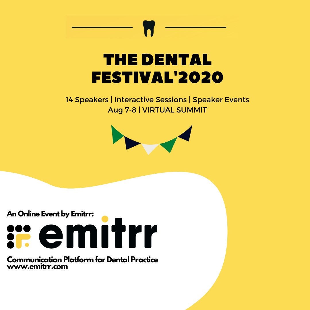 Thank you all for the huge response! The Dental Festival'2020 is a Summit for all you #dentists and Clinic owners out there looking to improve your #business.
We've got a wide range of speakers lined up for you! Hurry up and register now! - emitrr.com/the-dental-fes…
#event #virtual