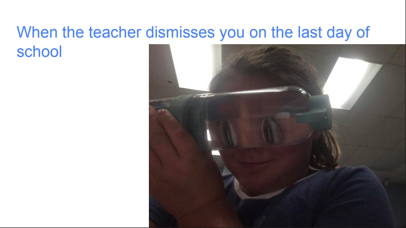 ParksTeaches's tweet photo. Yesterday, I had my summer school students create memes... the result was amazing... Part 2 of 2 @MrJTaege #sdwsl #exploringmakerspace #happyFriday https://t.co/tPy6X2zMuT