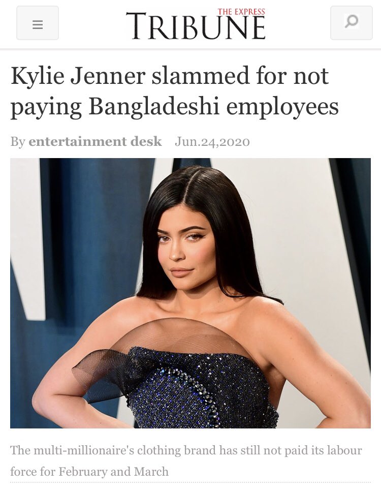 friendly reminder that kylie jenner just bought a 36.5 million dollar mansion in california and refuses to pay her UNDERPAID Bangladeshi workers for their labor. cyberbully the fuck out this dumb bitch till she pays up.