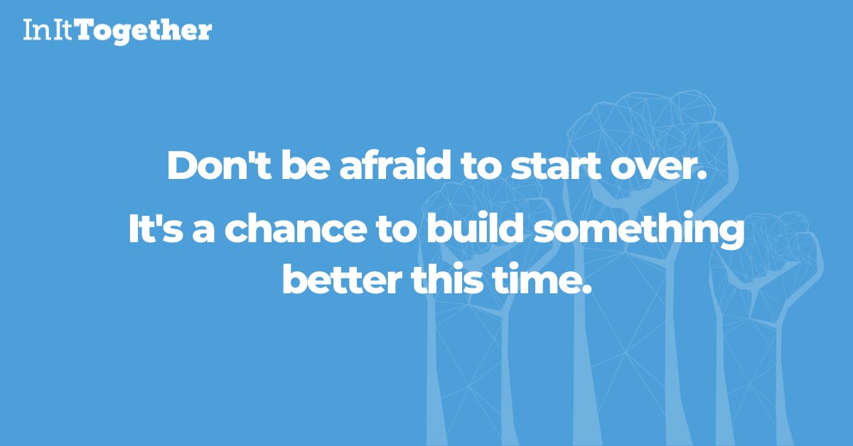 InItTogetherAB's tweet photo. Starting over is not the end of the world.  Your ability to rebuild was not lost.

#InItTogether #InItTogetherAB #alberta #edmonton #calgary #yegbiz #yycbiz  #Here4YYC #SupportLocalYYC #yyc #yeg #YYCBusiness #YEGBusiness https://t.co/hlpZRZvql6