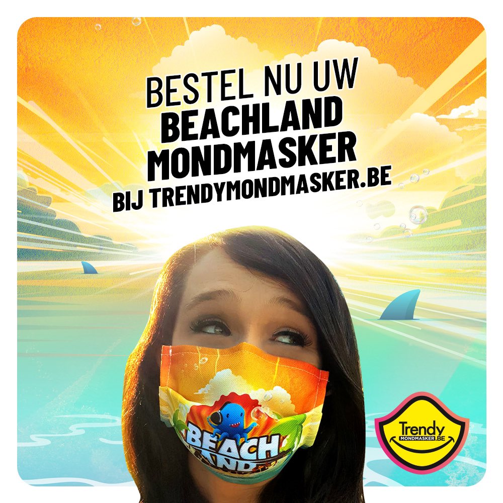 Dit jaar geen Beachland. Maar we blijven niet stilzitten! Met dit mondmasker en het correct naleven van de regels bescherm je jezelf tegen het virus dat het ganse festival-leven heeft verlamd en tegelijk steun je je favoriete festival.

Kijk snel op trendymondmasker.be/beachland