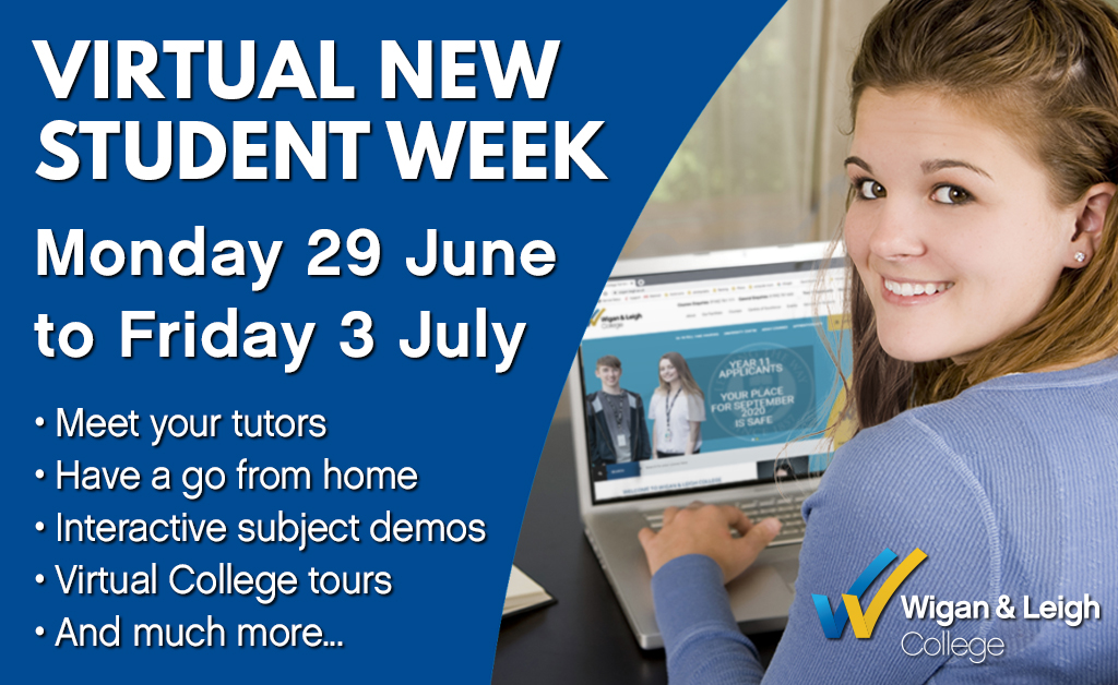 wiganleighcol's tweet photo. Our fantastic Virtual New Students Week is nearly here! Monday June 29 - July 3.

Follow: https://t.co/NWQUcfiZ3h to access all the features to help you prepare for College. Click your subject area to:

Meet the tutors😀
Virtual campus tour🔎
Subject info &amp; tasks✅
and much more https://t.co/U1YV6nrLDt