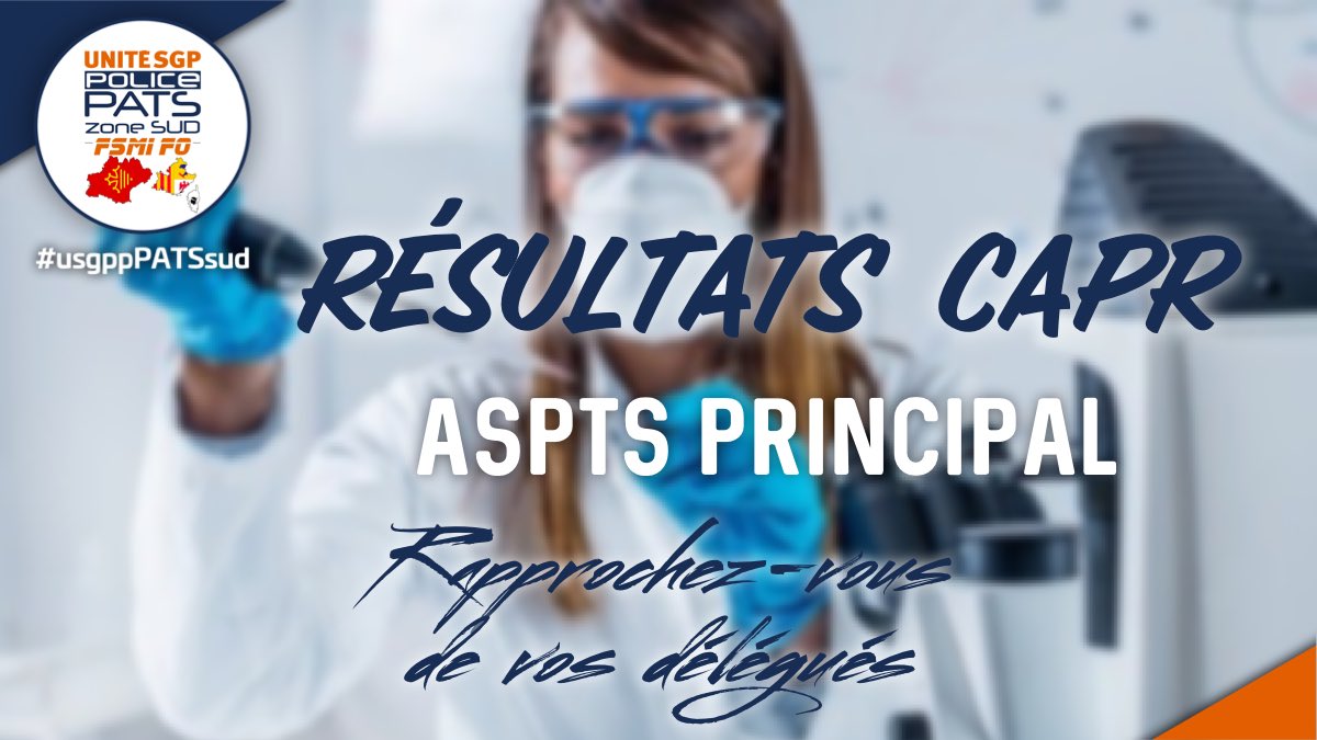 un1tePATSsud's tweet image. 👩‍🔬 Résultat CAPR | #ASPTS Principal

Les résultats de la CAPR concernant les avancements au grade d’ASPTS Principal sont arrivés. 

Rapprochez-vous de vos délégués #usgppPATSSud.