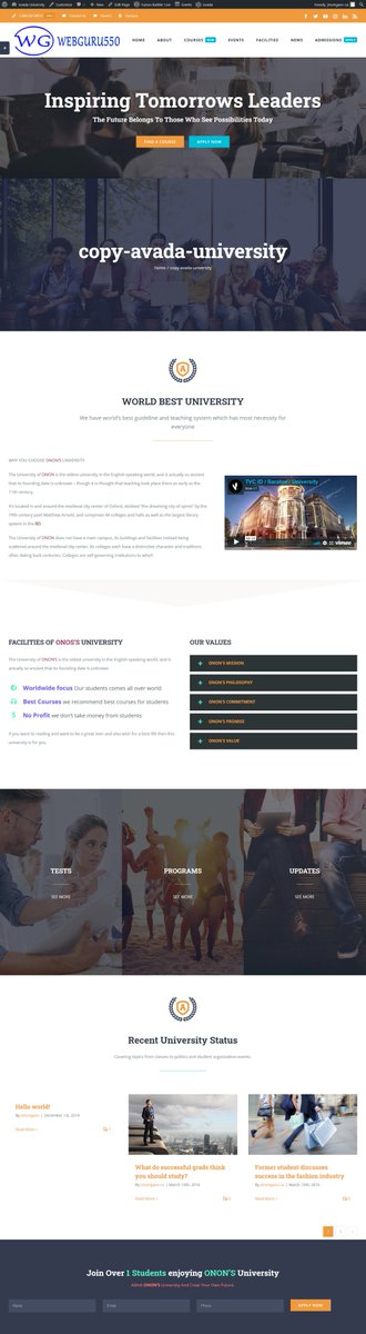 webguru550's tweet photo. A Simple University website....
#WordPress #wordpresswebsite https://t.co/CkYVU2qN8T