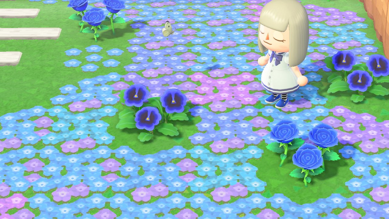 ロゼ ポケモンgo あつもり 更にネモフィラの道の色違いのお花の道を追加しました 道のアイディアはdenim2さんのけものみちから頂いています どうぶつの森 Animalcrossing Acnh Nintendoswitch マイデザイン 地面系 Customdesigns Path Flower