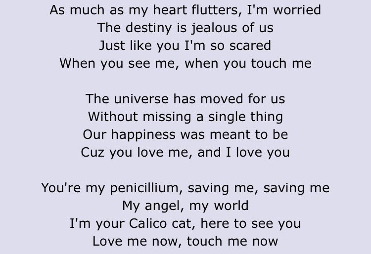 Serendipity ! being worried and scared to show your love but knowing that it is fate, and destiny, and meant to be ! feeling infinite when youre together with the one you love :(( just let me love you, everything was destined :”)
