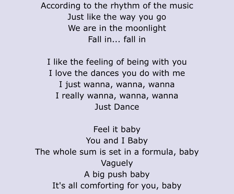 Just dance !! fallin in love with ur friend or meeting a cutie at a gay club and dancing the night away ! ultimate pride song i think