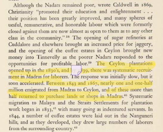 However, with conversion to Christianity by some, they got some recognition and social status.With start of NEW Tea plantation in Ceylon and Sugar factories, Nadar's started to earn and save some money to afford 'CLOTH' a luxury. Some turned land owner and few tree owners.7/n