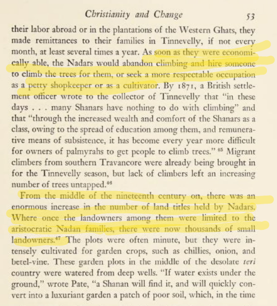 However, with conversion to Christianity by some, they got some recognition and social status.With start of NEW Tea plantation in Ceylon and Sugar factories, Nadar's started to earn and save some money to afford 'CLOTH' a luxury. Some turned land owner and few tree owners.7/n