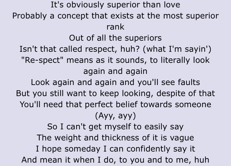 Respect !! namjoon says respect is greater than love and then calls yoongi his respect,, also namjoon proposed to yoongi in front of the lesbian flag, i just think namgi engaged