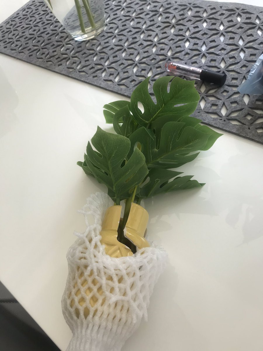 TraceyWhitsey's tweet photo. @DunelmService I ordered two vases , one arrived broken. I am surprised both were not broken as the packaging was insuffient and damaged. Extremely unhappy. https://t.co/Mfp3edgwE4