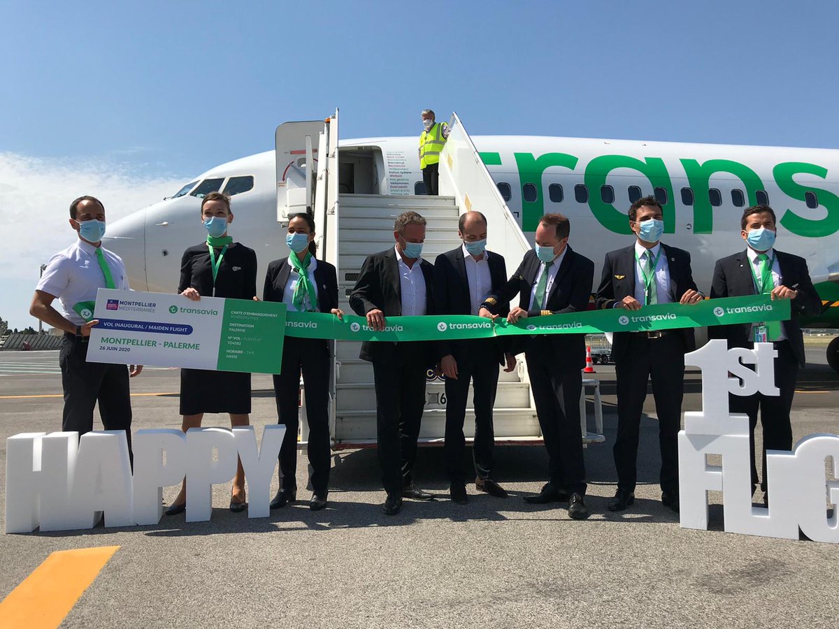 transaviaFR's tweet image. C'est parti pour notre premier vol depuis Montpellier sous un grand soleil ☀️✈️