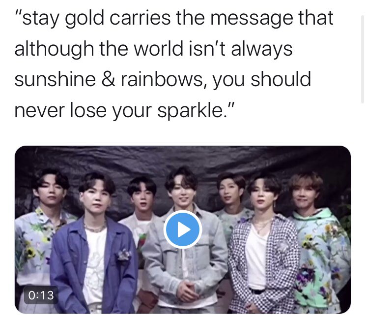 Stay gold ! even though the world feels cold and hateful you gotta stay gold and true to you! also they said this about the song hehe