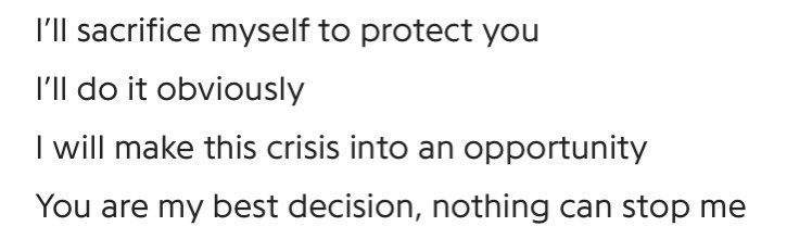 Even if I die, it’s you,, literally the title alone sounds gay ,, putting your life on the line, to the ends of the world to stay with your love, “you are my best decision, nothing can stop me” cue me crying