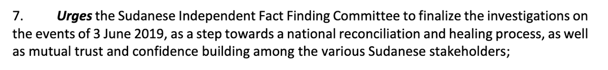 It also highlights how the  #AUPSC is not silent on issues of justice and reconciliation, with a necessary reference to the independent investigations into the 03 June 2019 massacre. This is an important area where the  #UNSC is constrained diplomatically from discussing (6/x)