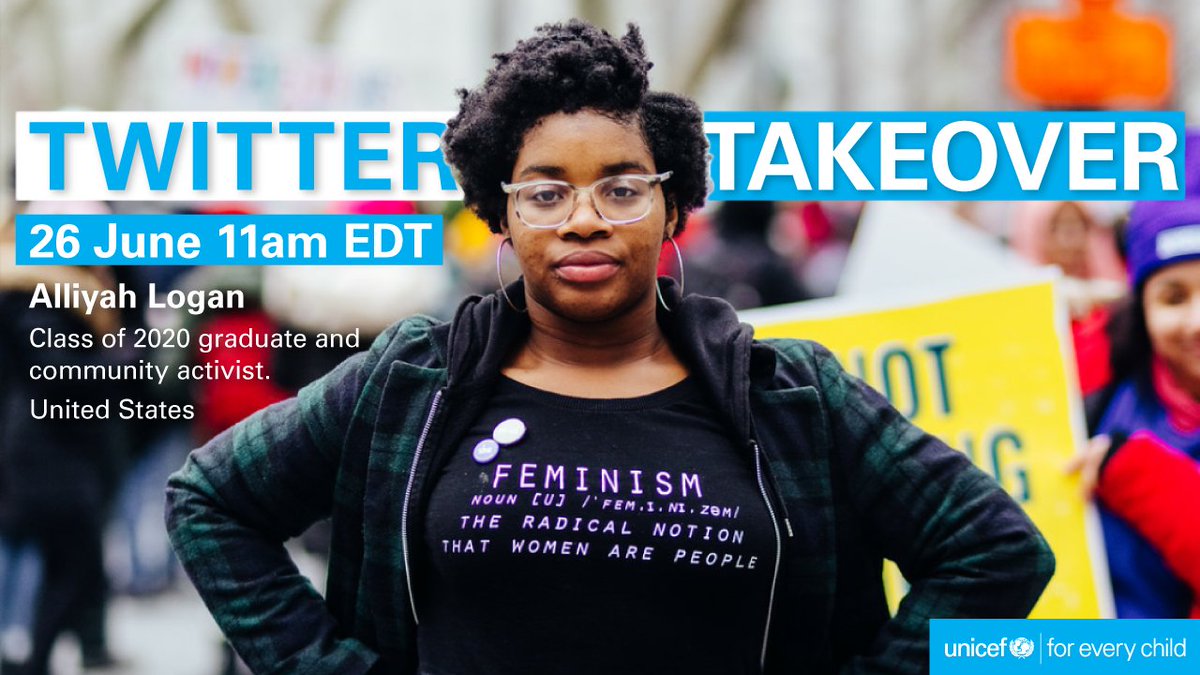 Starting now18-year-old Alliyah, a community activist and class of 2020 graduate from the United States, is taking over our account to share her experience during the  #COVID19 pandemic.Send your questions using  #YouthTakeover.