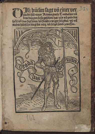 In the Middle ages, this text's everywhere: Dutch, German, French, Middle English translations.It's chaotic. Like a hangover should be.Edward Foster says it's like Bede's Vision of Drythelm'were exploded and Marcus put it back together again, without the instructions.'.