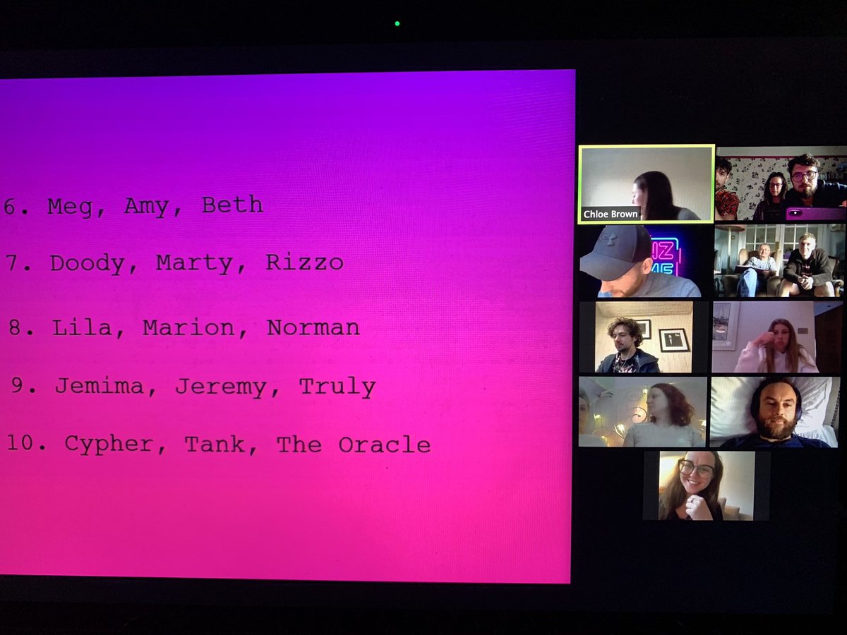 HarmsWayFilms's tweet image. #tbt earlier in #lockdown when the “All That You Love” cast and crew got together to mark anniversary of filming with a film quiz by our very own taskmaster @chloebrownfilm. Great night! #lockdownquiz #filmfamily