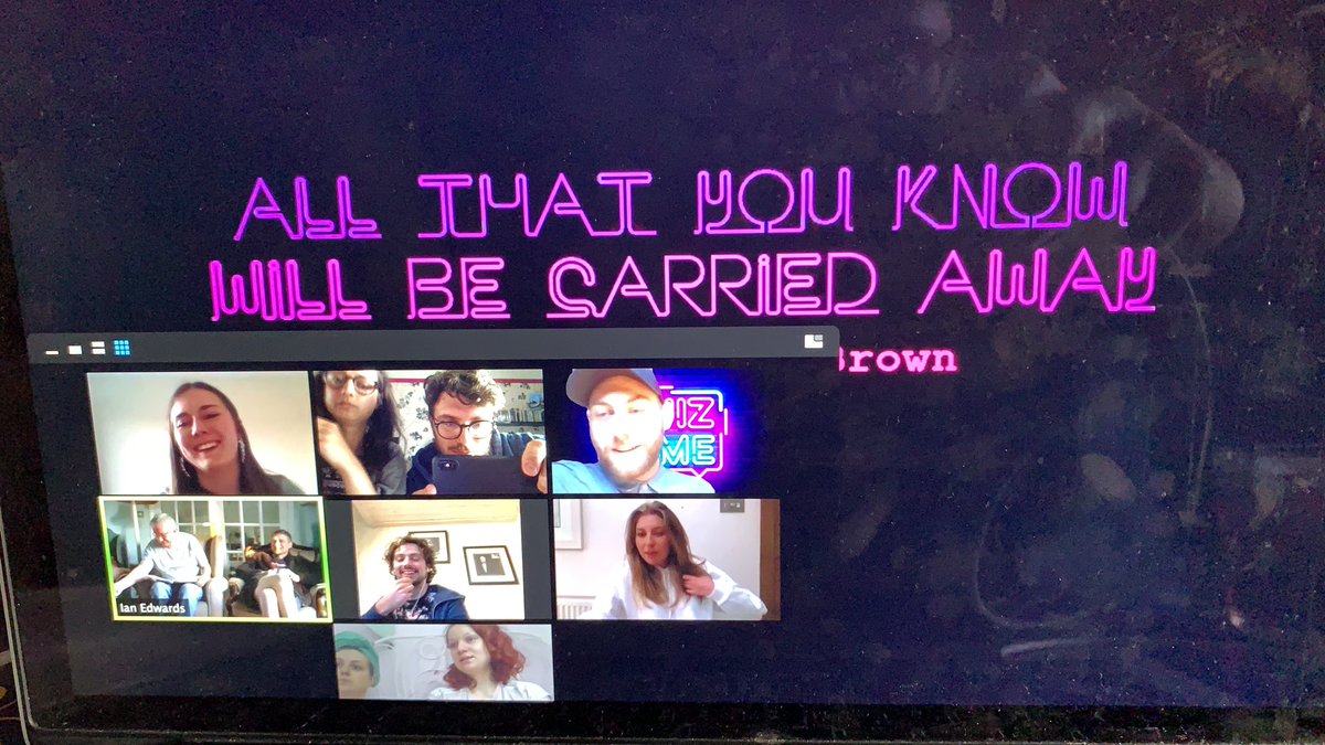 HarmsWayFilms's tweet image. #tbt earlier in #lockdown when the “All That You Love” cast and crew got together to mark anniversary of filming with a film quiz by our very own taskmaster @chloebrownfilm. Great night! #lockdownquiz #filmfamily