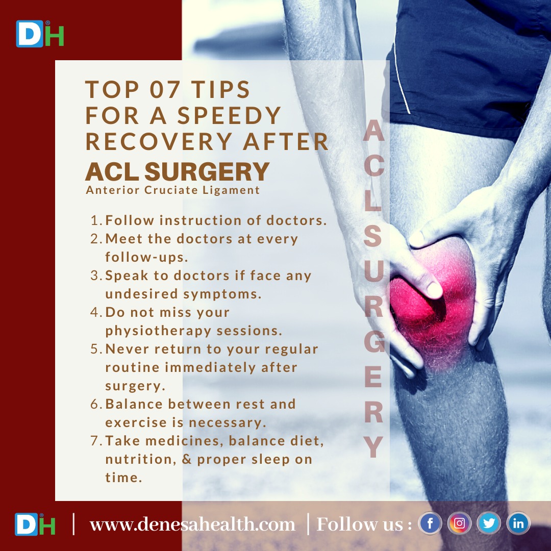 DenesaHealth's tweet photo. In India the success rate of #ACLReconstruction Surgery in India is above 99%.

Check out the Tips For A Speedy Recovery from #ACLSurgery, 👇
https://t.co/Ym1r9GBld6 

#ACL #Injuries #KneeInjury #SportsPain #JointPain #HealthTourism #MedicalTourisminIndia #DenesaHealth #Recovery https://t.co/BP6I8pvYSx