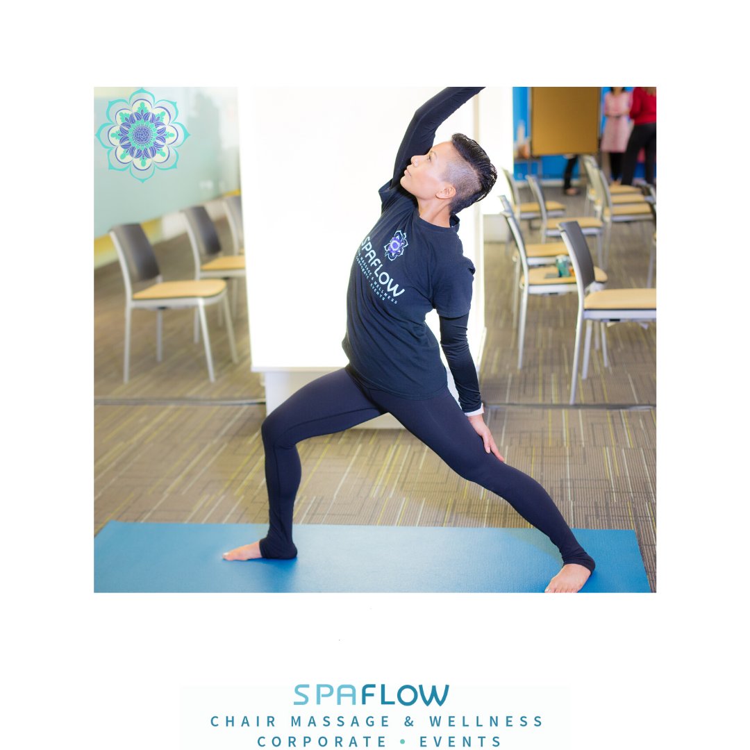 SpaFlow's tweet photo. We have a new pose for you for #FridayFunday! We made this one a little easier...Name that pose!! @staygoldenyoga  #SpaFlow #FunDayFriday #YogaPose #YogaatHome #ChairYoga #NameThatPose #CorporateWellness #Atlanta #DMV #WashingtonDC https://t.co/Q6OV0rDxlT