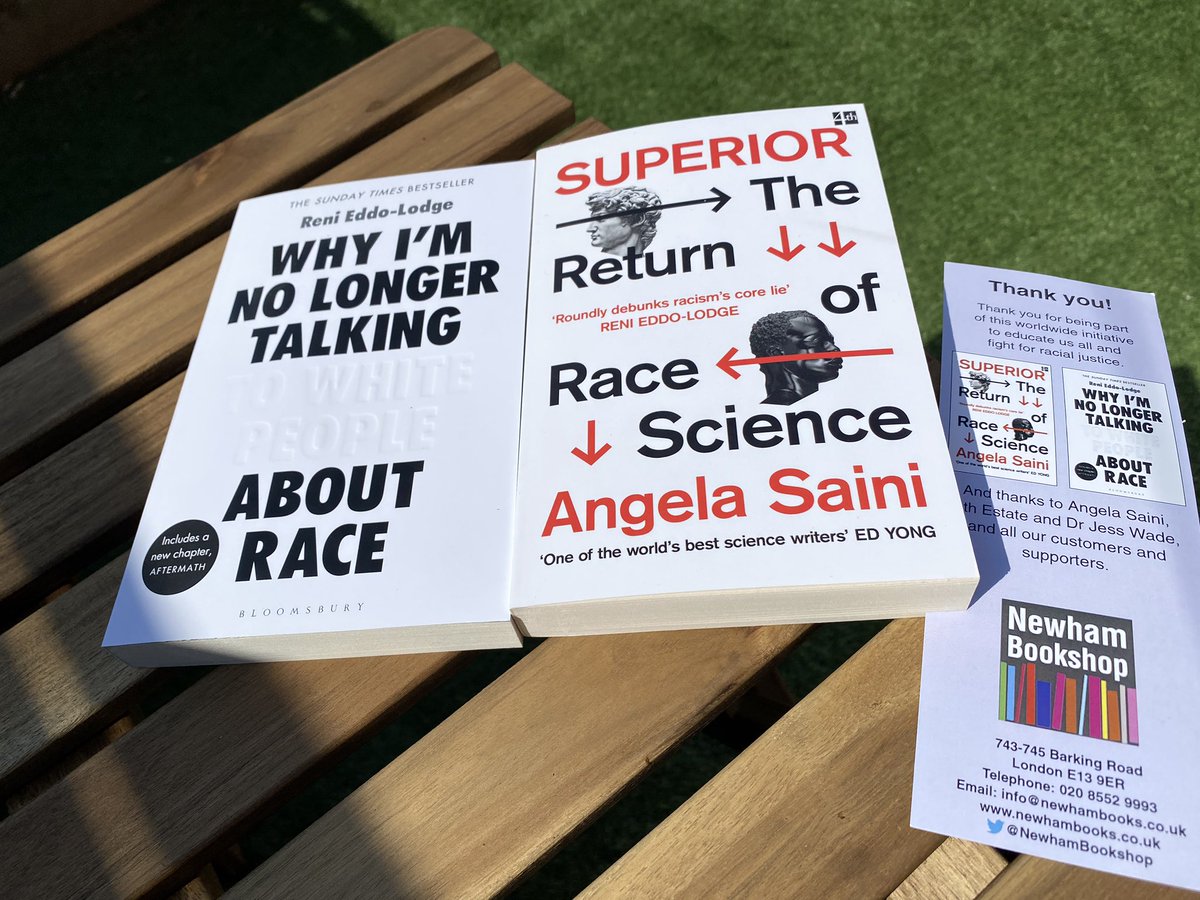 Purchased Why I’m no longer talking to white people about race (thx <a href="/BainAlerts/">Bain & Company</a> London book club) from <a href="/NewhamBookshop/">Newham Bookshop</a> and got another book for free! Thank you Angela Saini <a href="/4thEstateBooks/">4th Estate Books</a> Dr. Jess Wade for making this happen. Join this worldwide movement fight for #racialjustice