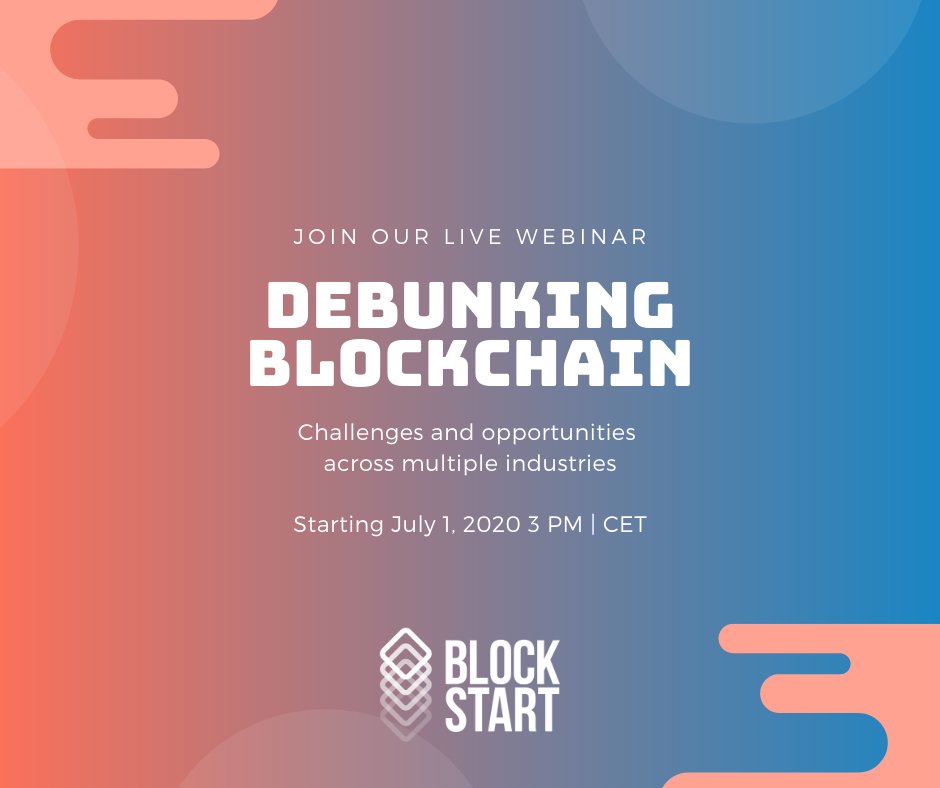 Live webinar “Debunking #blockchain myths: focus on fintech, ICT, retail” on July 1st at 3:00pm, co-hosted by CIVITTA: How can SMEs benefit from #DLTs?
Save your here ➡️ lnkd.in/dy7MGcW