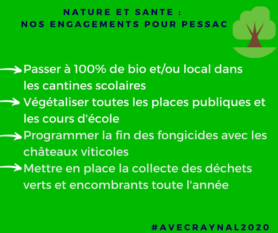 Nature et santé voici nos principales propositions pour protéger notre environnement et préserver notre cadre de vie.
Retrouvez toutes nos propositions sur le site naturellementpessac.fr 
#AvecRaynal2020 
#NaturellementPessacEnsemble