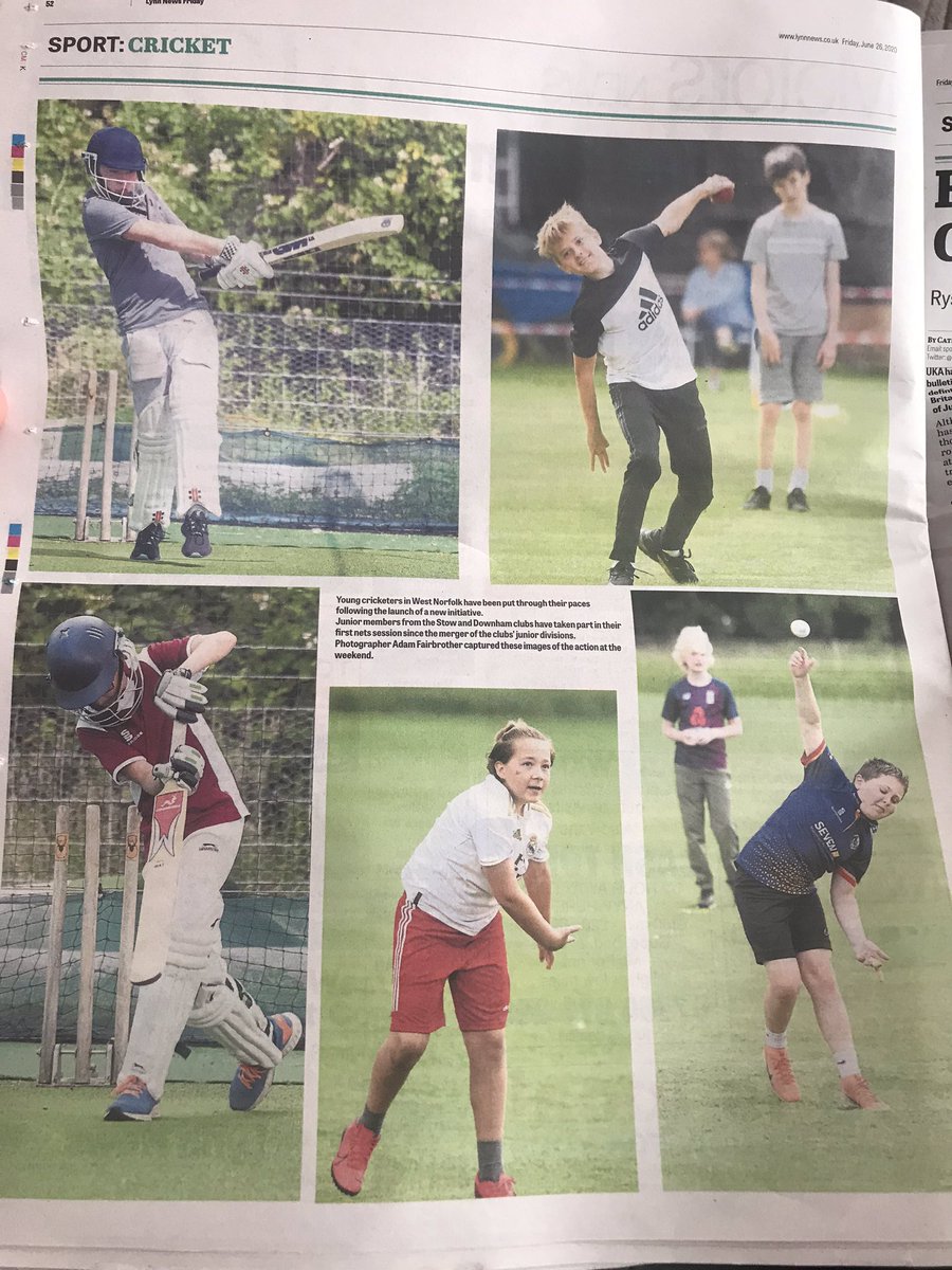Great media coverage of our first junior session with <a href="/downhamtowncc/">Downham Town cc</a> in the <a href="/TheLynnNews/">Lynn News</a> today! Coaches have planned another great session for the 49 juniors booked in for our 2nd session tomorrow morning! Amazing response to last well! 🤞the ⛈ doesn’t intervene! #juniorcricket
