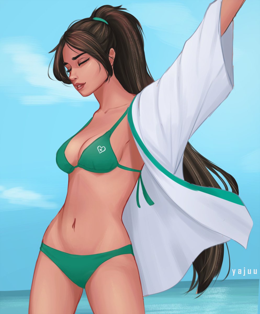 Yajuu_'s tweet photo. Sage in swimsuit ! Hope you like it ! :) https://t.co/Ti5dM7CzC1